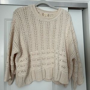 Altar’d State - Knit Crochet Bell Sleeve Sweater